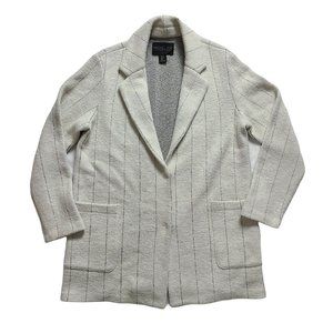 Rachel Zoe Long Wool Viscose Blend White Blazer Jacket Size L